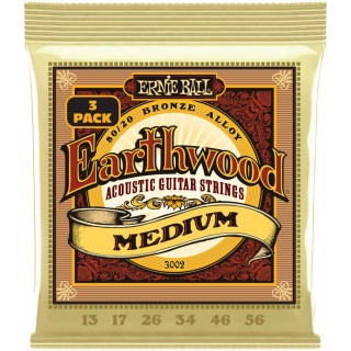 ERNIE BALL 3002 - ����� �� 3� ���������� ��� ������������ ������ Earthwood Medium 80/20 Bronze (13-56)