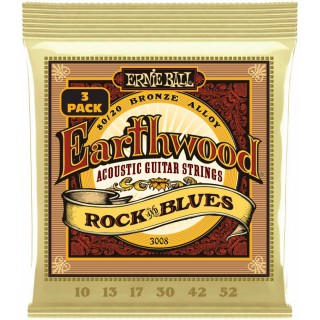 ERNIE BALL 3008 - ����� �� 3� ���������� ��� ������������ ������ Earthwood Rock&Blues 80/20 (10-52)