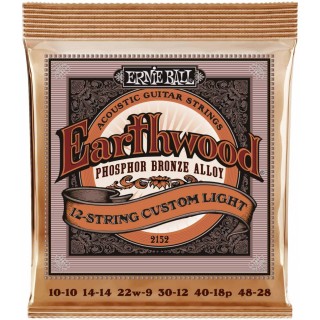 ERNIE BALL 2152 - ������ ��� 12 �������� ������������ ������ Phosphor Bronze Custom Light (10-48)