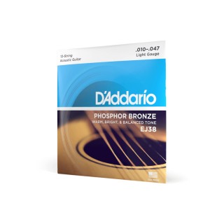 D'ADDARIO EJ38 ������ ��� 12-������ ������ ������/������, Light, 10-47