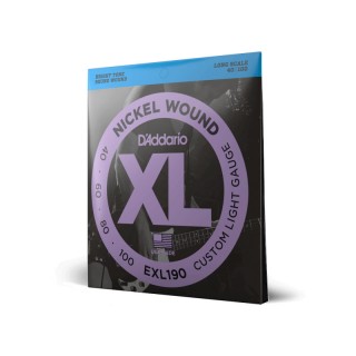 D ADDARIO EXL190 ������ ��� 4� �������� ���-������, ������, Custom Light, 40-100, Long Scale